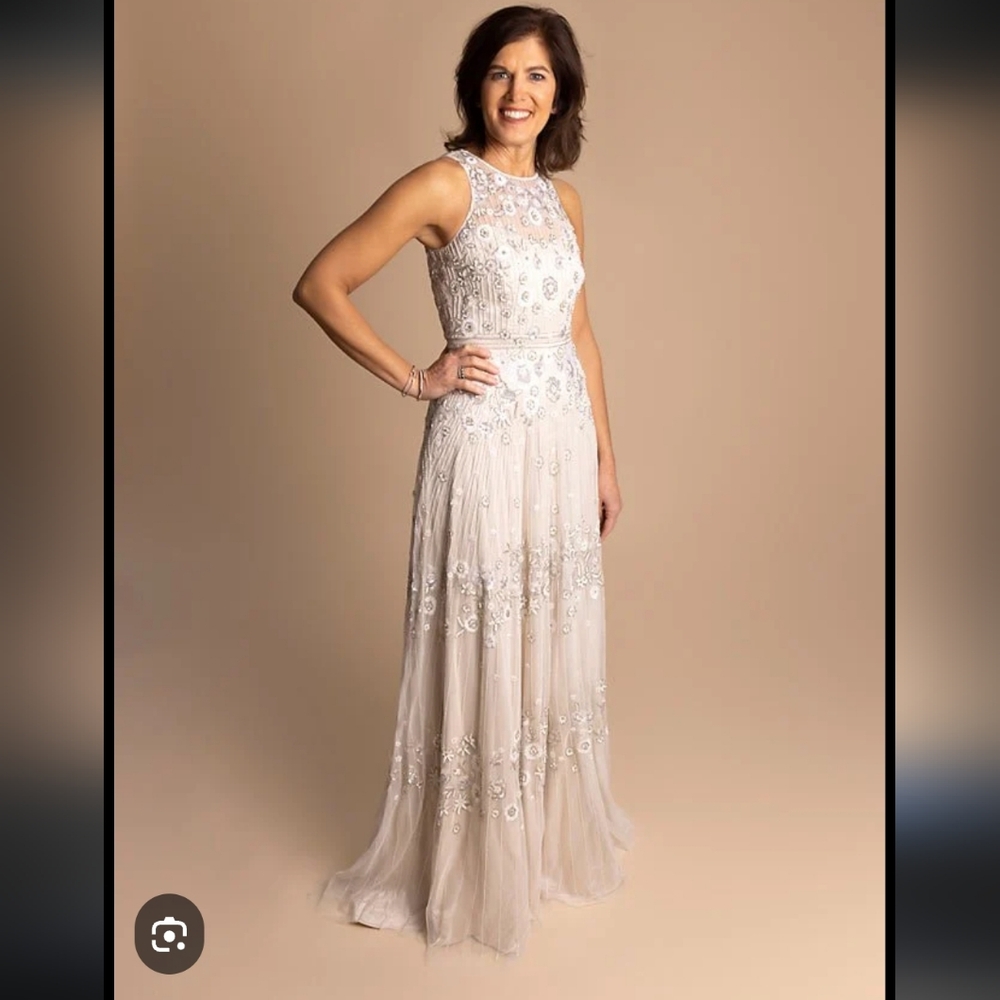 Ivory & White Beaded Gown